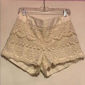 Off white lace shorts
